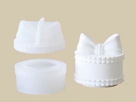 Molde silicona mini alhajero con moño